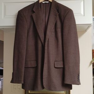 Pronto-Uomo Lambswool Brown Tweed Sports Jacket Size 42 R